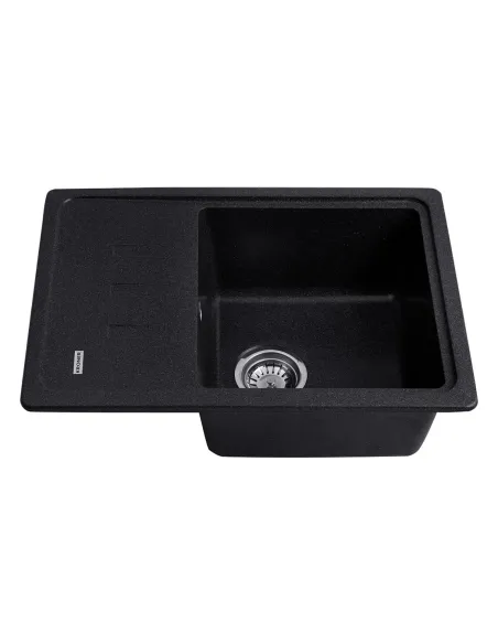 Мойка кухонная прямоугольная Kroner KRP Komposit SCH - 6243, 620x430x220 мм черная, из гранита