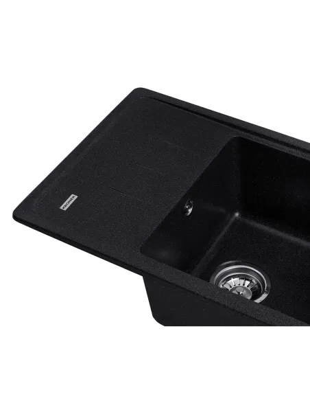 Мийка кухонна прямокутна Kroner KRP Komposit SCH - 6243, 620x430x220 мм чорне, з граніту