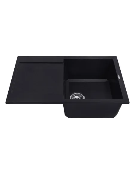 Мийка кухонна прямокутна Kroner KRP Komposit SCH - 7850, 780x500x220 мм чорне, з граніту