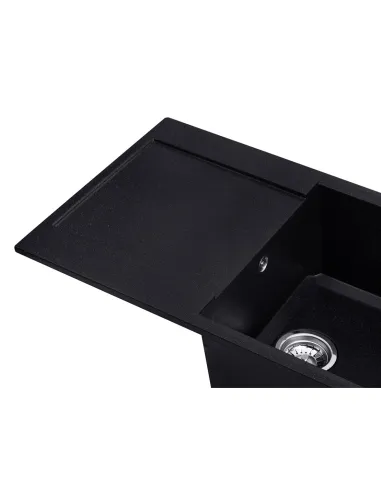Мийка кухонна прямокутна Kroner KRP Komposit SCH - 7850, 780x500x220 мм чорне, з граніту