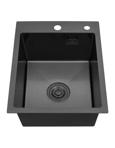 Мийка для кухні прямокутна Kroner KRP PVD Schwarze-4050HM з нержавіючої сталі