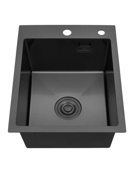 Мийка для кухні прямокутна Kroner KRP PVD Schwarze-4050HM з нержавіючої сталі