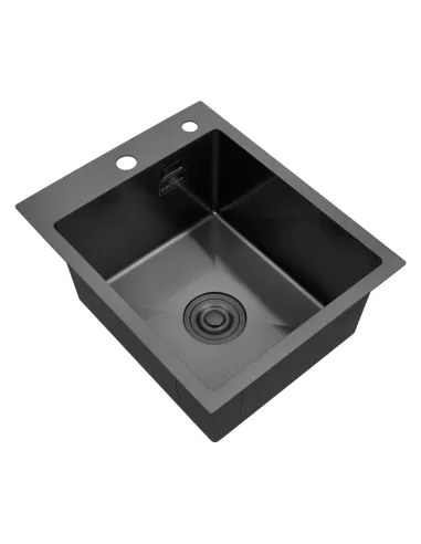 Мойка для кухни прямоугольная Kroner KRP PVD Schwarze - 4050HM из нержавеющей стали