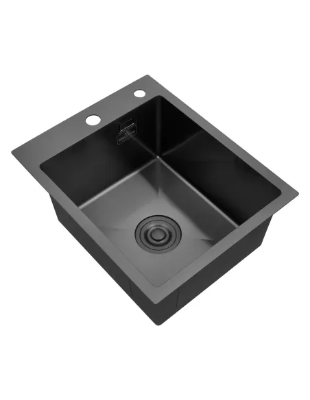 Мийка для кухні прямокутна Kroner KRP PVD Schwarze-4050HM з нержавіючої сталі