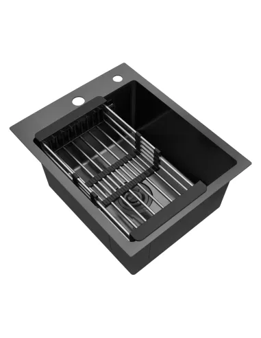 Мойка для кухни прямоугольная Kroner KRP PVD Schwarze - 4050HM из нержавеющей стали