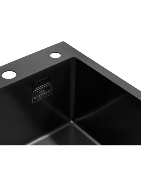 Мойка для кухни прямоугольная Kroner KRP PVD Schwarze - 4050HM из нержавеющей стали