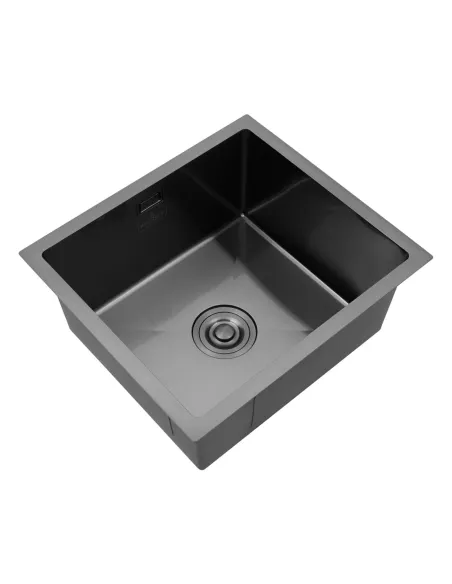 Мийка для кухні прямокутна Kroner KRP Schwarze - 4843HM ​​PVD з нержавіючої сталі