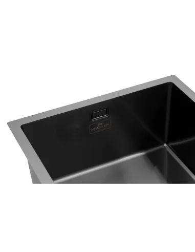 Мойка для кухни прямоугольная Kroner KRP Schwarze - 4843HM PVD из нержавеющей стали
