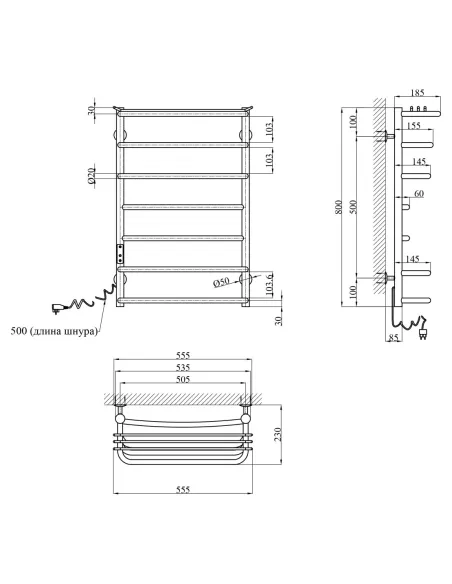 Сушки для рушників Kroner KRP Stern EL800x500-7