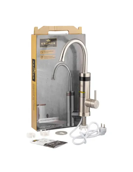 Смеситель для кухни с подогревом воды Kroner KRP Volt - ESG088 с дисплеем
