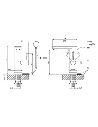 Змішувач для кухні з підігрівом води Kroner KRP Volt - ESG089 з дисплеєм