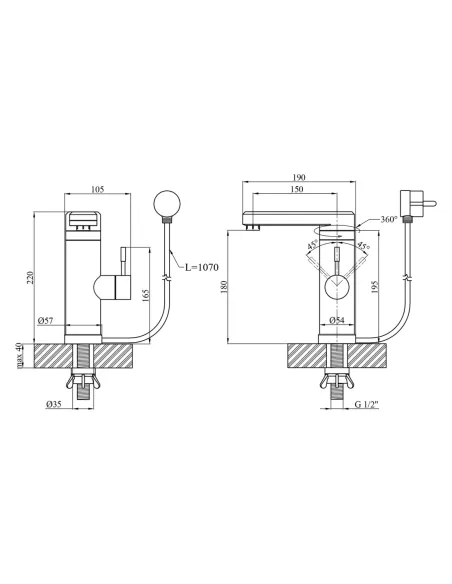 Смеситель для кухни с подогревом воды Kroner KRP Volt - ESG089 с дисплеем