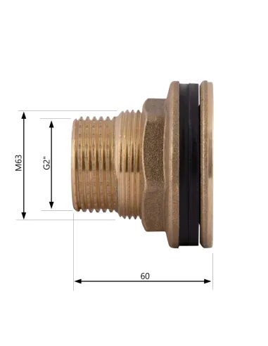 Врезка латунная SD Plus SD40050 2 дюйма