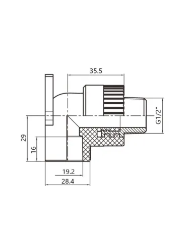 Кутник 90 для поліпропіленових труб Thermo Alliance PPR DSE501 20 мм х 1/2 дюйма, настінний
