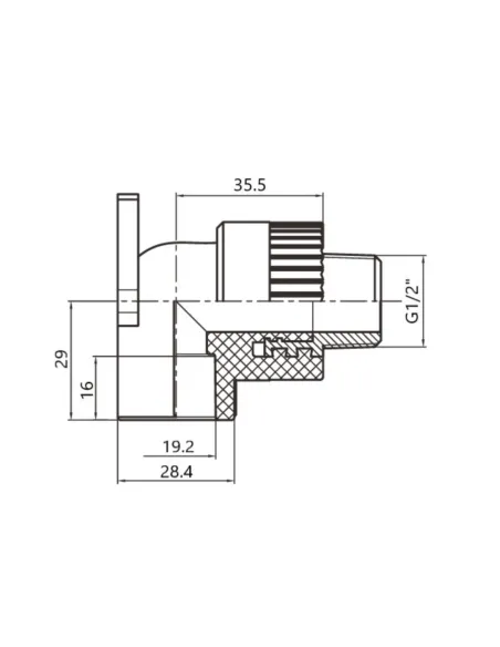 Уголок 90 для полипропиленовых труб Thermo Alliance PPR DSE501 20 мм х 1/2 дюйма, настенный