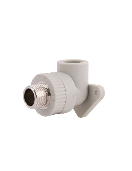 Кутник 90 для поліпропіленових труб Thermo Alliance PPR DSE501 20 мм х 1/2 дюйма, настінний Кутник 90 для поліпропіленових труб Thermo Alliance PPR DSE501 20 мм х 1/2 дюйма, настінний