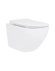 Унитаз Q-Tap Jay Ultra Quiet QT07335175W, 520х360х320 мм, безободковый, подвесной