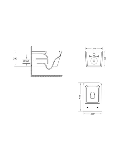 Унитаз Q-Tap Crow Ultra Quiet QT05335170W, 520х360х290 мм, безободковый, подвесной