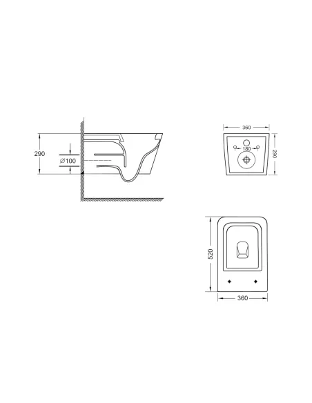 Унітаз Q-Tap Crow Ultra Quiet QT05335170W, 520х360х290 мм, безободковий, підвісний