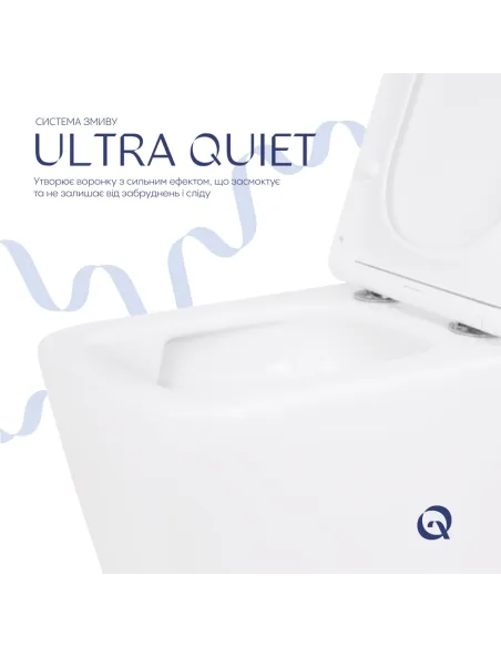 Унитаз Q-Tap Crow Ultra Quiet QT05335170W, 520х360х290 мм, безободковый, подвесной