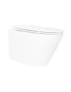 Унитаз Q-Tap Swan Ultra Quiet QT16335180W, 520х360х320 мм, безободковый, подвесной