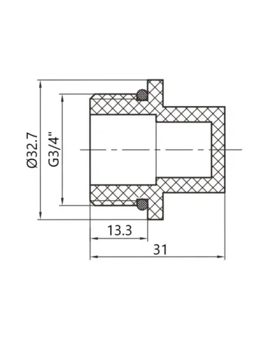 Заглушка для полипропиленовых труб Thermo Alliance PPR DSD102 20 мм х 3/4 дюйма