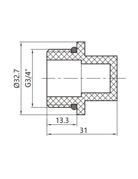 Заглушка для полипропиленовых труб Thermo Alliance PPR DSD102 20 мм х 3/4 дюйма
