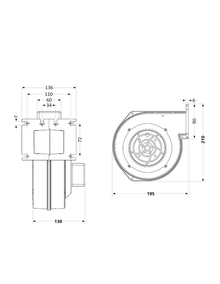 Вентилятор котла Thermo Alliance TA140, 80 кВт, 120 Вт, 400 м куб