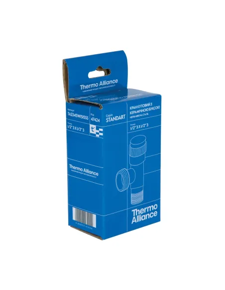 Приборный кран угловой Thermo Alliance Standart TAS345W1515SS 1/2 дюйма