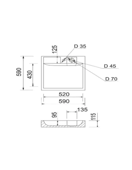 Раковина из искусственного камня Q-Tap Arvin QTARV2365WHI48575 White 595x595x115 мм, установка над стиральной машиной