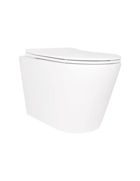 Унитаз Q-Tap Scorpio Ultra Quiet QT14332380ASW, 490x365x325 мм, безободковый, подвесной