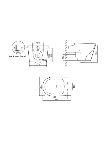 Унітаз Q-Tap Scorpio Ultra Quiet QT14332380ASW, 490x365x325 мм, безободковий, підвісний
