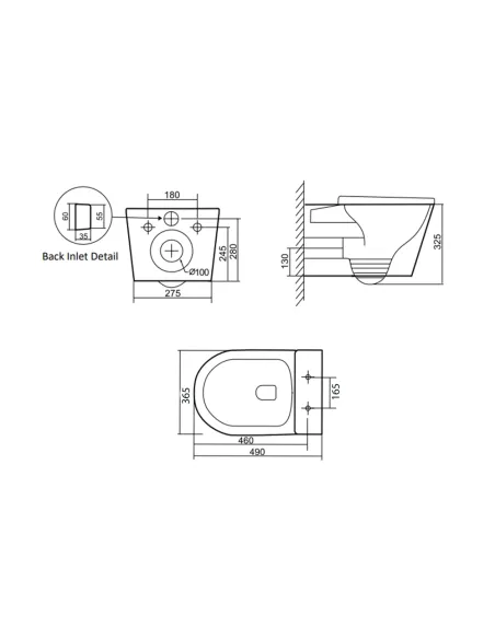Унитаз Q-Tap Scorpio Ultra Quiet QT14332380ASW, 490x365x325 мм, безободковый, подвесной