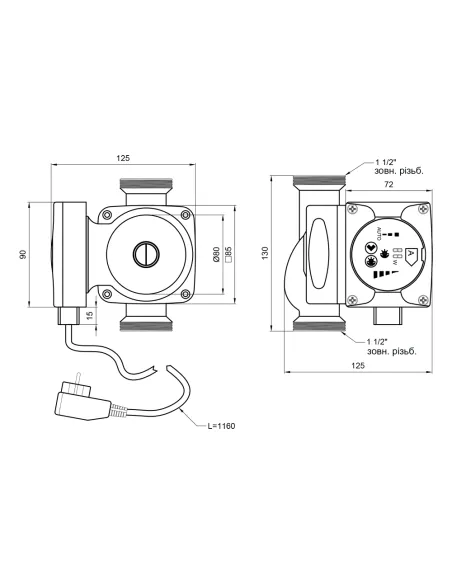 Циркуляційний насос Thermo Alliance LPSA 25/80/130 енергозберігаючий
