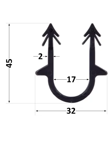 Гарпун-скоба Thermo Alliance Standart, довжина 45 мм для кріплення труби теплої підлоги