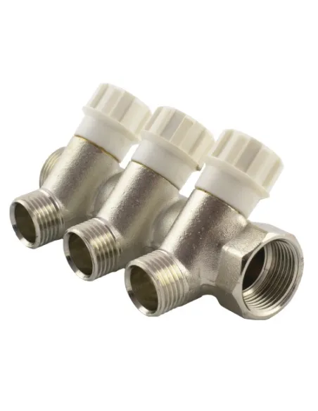 Колектор для теплого пола Fado вентильный, 1 х 1/2 дюйма, 4 выхода