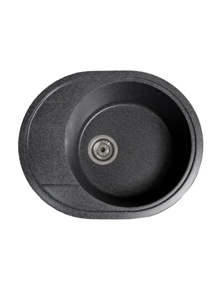 Мойка кухонная каменная овальная Romzha Voce Grafit 201, 580х470х215 мм - 1