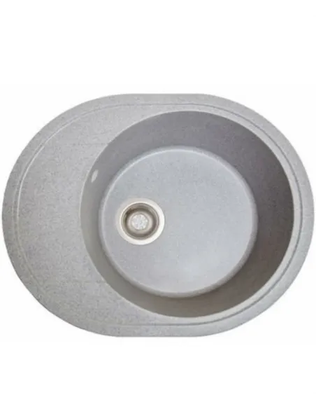 Мойка кухонная каменная овальная Romzha Voce Seda 601, 580х470х215 мм - 3