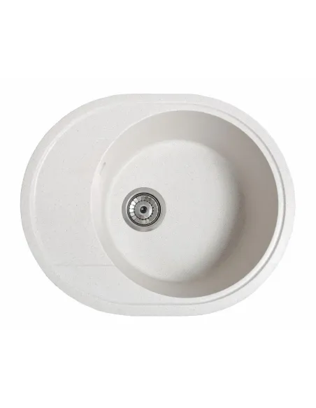 Мийка кухонна кам`яна овальна Romzha Voce Biela 101, 580х470х215 мм - 1