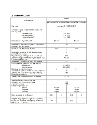Газовый котел одноконтурный Гелиос АОГВ 16 Д МАГ, 16 кВт, дымоходный