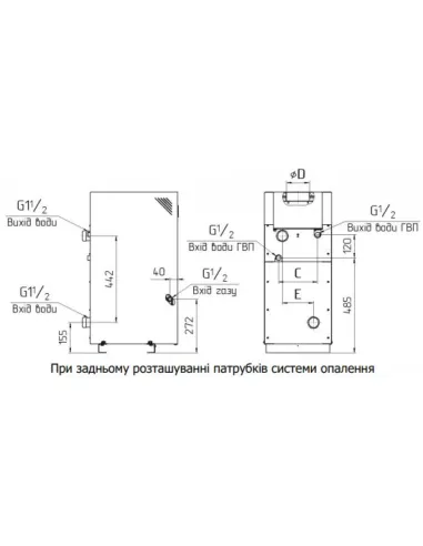 Газовый котел одноконтурный Маяк АОГВ 8КСN, 8 кВт, дымоходный