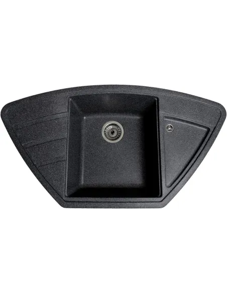 Мойка кухонная каменная угловая Romzha Jorum 98B Grafit 201, 980х510х217 мм - 1
