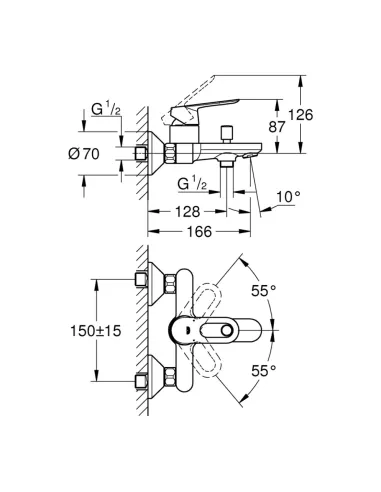 Смеситель для ванны Grohe BauLoop 23603000