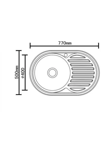 Мойка для кухни из нержавеющей стали овальная Romzha Dana Nova Satin, 500х770х180 мм - 2