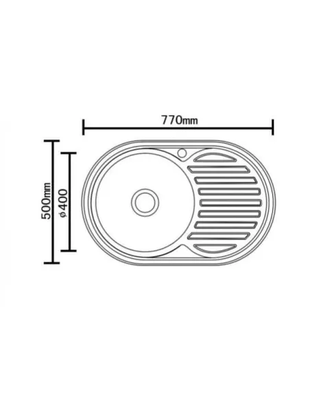 Мойка для кухни из нержавеющей стали овальная Romzha Dana Nova Satin, 500х770х180 мм - 2