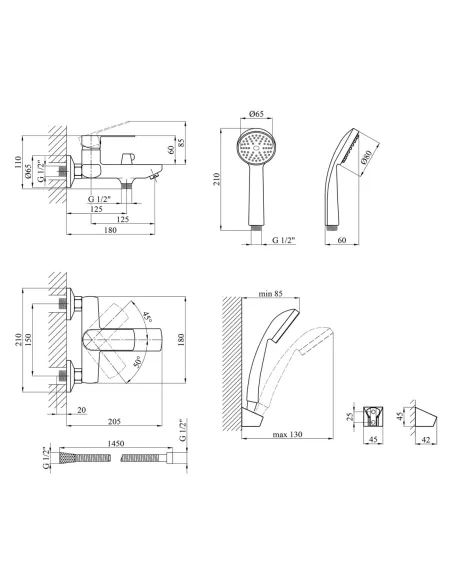 Смеситель для ванны Kroner KRM Main - C060 Смеситель для ванны Kroner KRM Main - C060