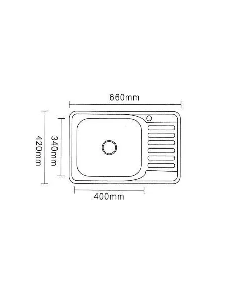 Мийка кухонна металева прямокутна Romzha Bogna Satin, 420х660х180 мм - 2
