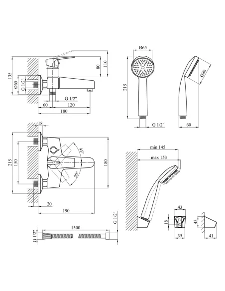 Смеситель для ванны Kroner KRM Odra - C060 Смеситель для ванны Kroner KRM Odra - C060