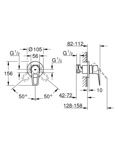 Смеситель для душа скрытого монтажа Grohe BauLoop New 29042001