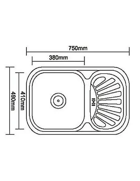 Мойка для кухни из нержавеющей стали прямоугольная Romzha Stelă Satin, 490х750х180 мм - 2